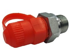 Minimess koppeling 1/8" NPT male met plastic afdekkap