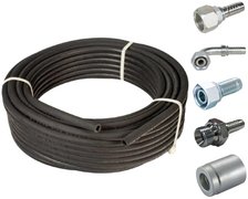 1/4" hydrauliekslang (2SN) persset compleet inclusief slang, hulzen en perskoppelingen