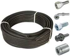 1/4" hydrauliekslang (2SN) persset compleet inclusief slang, hulzen en perskoppelingen