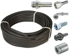 3/8" hydrauliekslang (2SN) persset compleet inclusief slang, hulzen en perskoppelingen