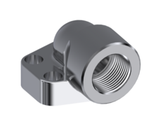RVS SAE 90&deg; schroefdraad flens (female) 1"1/2 BSP, 1"1/2 inch, 6000 PSI