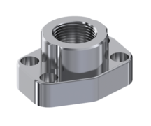 RVS SAE schroefdraad flens (female) 1/2" BSP, 1/2 inch, 3000 PSI