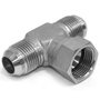 RVS instelbare T-adapter JIC 7/16&quot; 20 UNF (T-uitvoering)