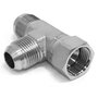 RVS instelbare T-adapter JIC 1" 1/16 12 UNF (L-uitvoering)