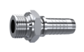RVS 1/2" DN perskoppeling 1/2" BSP buitendraad vlak afdichting