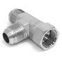 Instelbare T-adapter JIC 1&quot; 7/8 12h UNF (L-uitvoering)