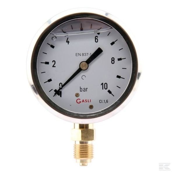 Manometers RVS met onder aansluiting Hydrauliek24.nl