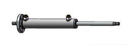 Cilinder dubbele stang 40x20x200 met bevestigingsflens