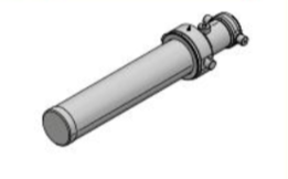 3-traps enkelwerkende telescoopcilinder, Ø95-129mm, slag 4290mm, 200 bar zonder bevestiging