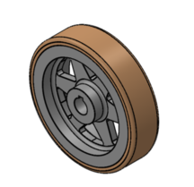 Aandrijfwiel Ø200mm asgat Ø25mm voor wielmotoren
