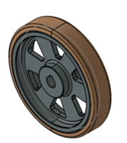 Aandrijfwiel Ø250mm asgat Ø25mm voor wielmotoren