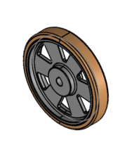 Aandrijfwiel Ø300mm asgat Ø25mm voor wielmotoren