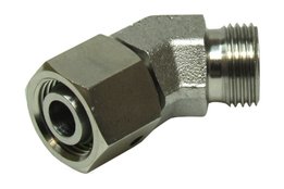 RVS kniekoppeling instelbaar 45° 20S (M30x2) met o-ring