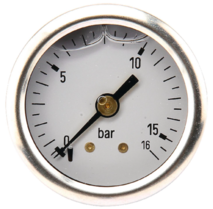 Manometer met achter aansluiting 40 mm, gevuld met glycerine, 1/8