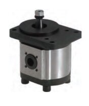 20 cc tandwielpomp links met 1:5 conische as, pasrand 80 mm