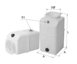 16L mini powerpack tank plastic horizontaal en verticaal