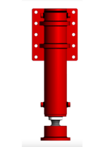 Hydraulische dubbelwerkende steunpoot cilinder 80x60x450 met scharnierende voet
