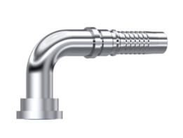 RVS 1'' DN interlock perskoppeling 90º SAE 47,65 mm 6000 PSI