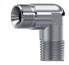 RVS kniekoppeling 90º 1/4