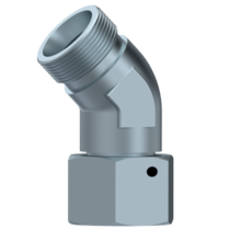 Kniekoppeling instelbaar 45º 22L (M30x2) met met wartel