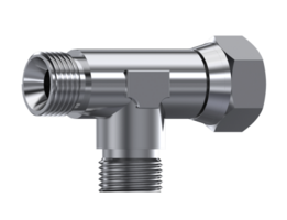 RVS instelbare T-adapter 1/4