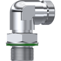 RVS kniekoppeling instelbaar 90º 22L (M30x2) - 3/4