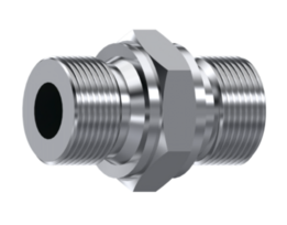 Vlakke RVS inschroefadapter male 3/4