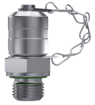 RVS minimess koppeling M12x1,5 male met metalen afdekkap