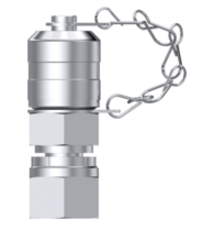 RVS minimess koppeling 6L (M12x1,5) female met metalen afdekkap