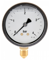 Manometer aansluiting onder 63mm rvs gevuld met glycerine 0-4 bar