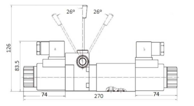 NG6 12V Cetop 4/3 stuurventiel met handbediening, ABT verbonden P gesloten
