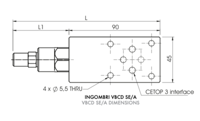 Enkelwerkende balanceerklep VBCD SE/A NG6 CETOP 3