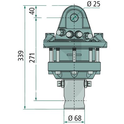 Rotator 4,5 ton met Ø68 mm as