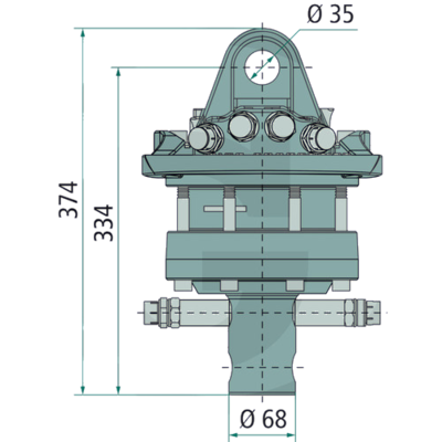 Rotator 6 ton met Ø68 mm as