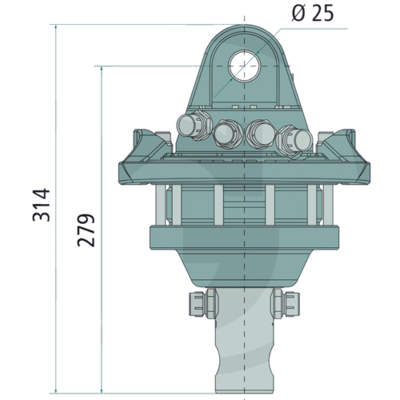 Rotator 3 ton met Ø49,5 mm as