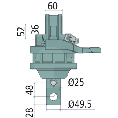 Rotator 3 ton met Ø49,5 mm as