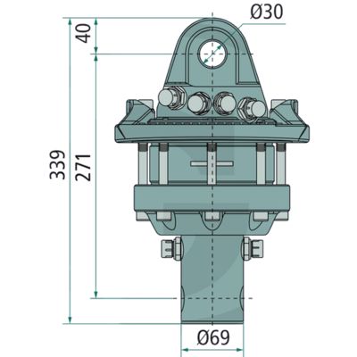 Rotator 5,5 ton met Ø69 mm as