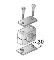 Versterkte RVS buisklem enkel compleet 8 mm