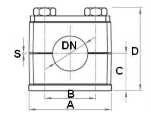 Versterkte RVS buisklem enkel compleet 10 mm