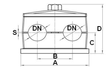 Versterkte RVS buisklem dubbel compleet 6 mm