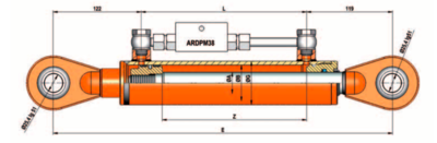 Topstang cilinder voor 3-punts ophanging 50x30x280 met gestuurde terugslagklep