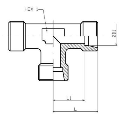 RVS t-koppeling 12S (M20x1,5)