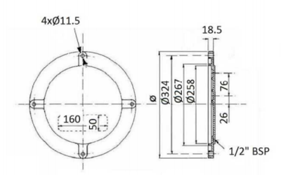 Inspectieluik tank 475mm inclusief afdichting