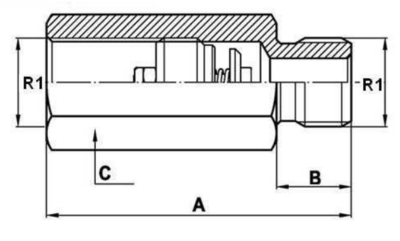 Slangbreukventiel 3/8'' BSP buitendraad male-female