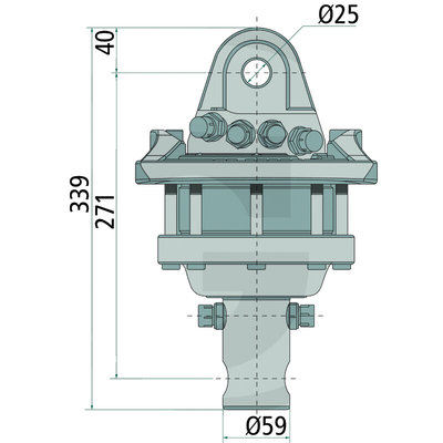 Rotator 4,5 ton met Ø59 mm as