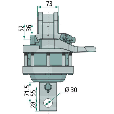 Rotator 4,5 ton met Ø59 mm as