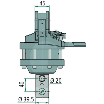 Rotator 1 ton met Ø39,5 mm as