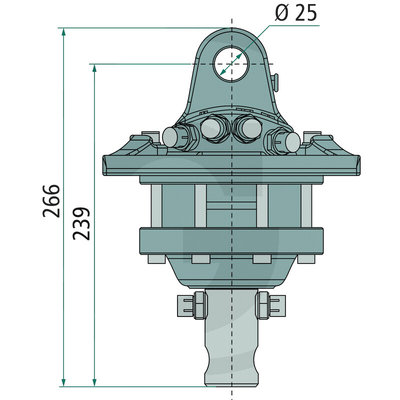 Rotator 1 ton met Ø39,5 mm as