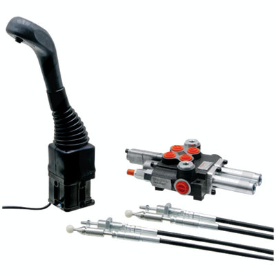 Voorlader stuurventiel 2 functies P80 met joystick zonder on/off functies 1500mm kabel