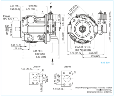 45 DFLR plunjerpomp open circuit - 45cc - 280 bar